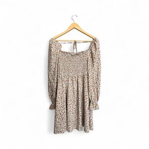 Dress Forum Floral Long Sleeve Dress - Cream and Red